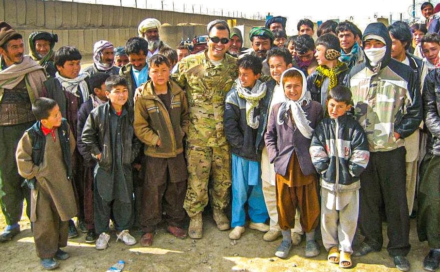 Elvis Lossa serving in Afghanistan